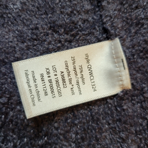 Barefoot Dreams Cozy Chic Lite Hooded Cardigan Women's Medium Gray Blue Purple - Picture 5 of 8